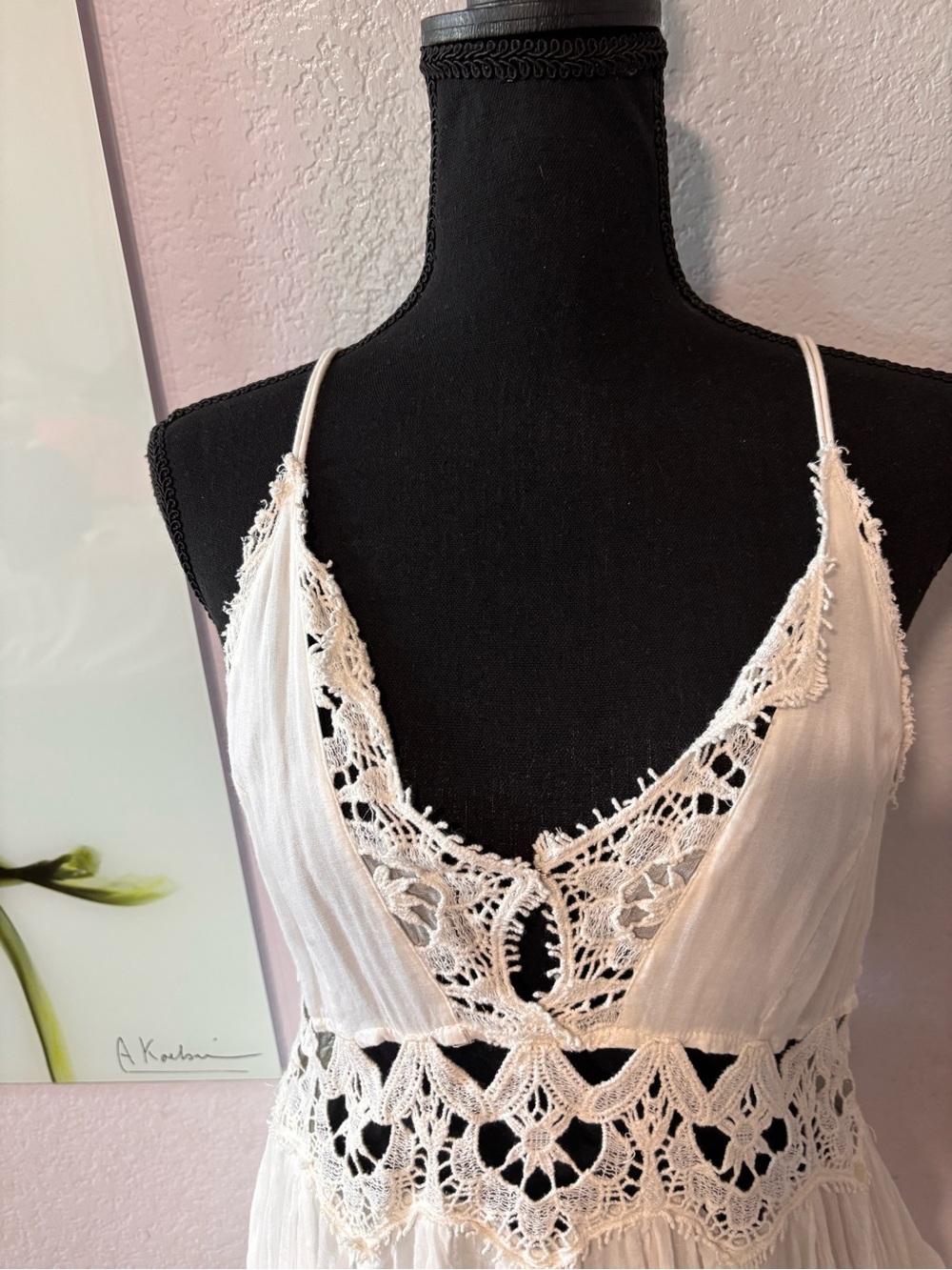 Free People one white boho dress size small - Picture 2 of 7